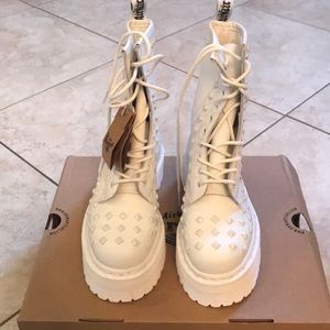Dr. Martens NWT White Studded Platform Boots
